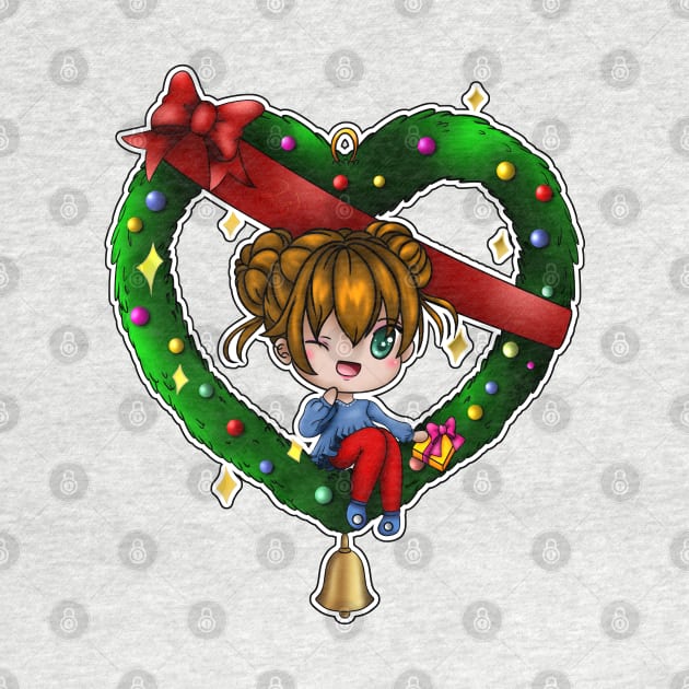 Christmas wreath chibi by Drawers of Drawing